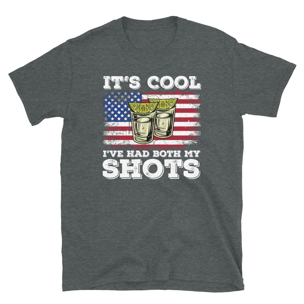 Acoustee Funny Drinking Tequila USA Flag Distressed T-shirt - Vaccinated T-shirt For Bourbon Lovers