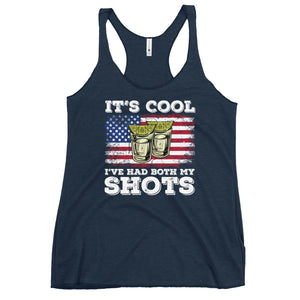 Acoustee Don't Worry I've Had Both My Shots Cool Tank Tops for Women Funny Vaccination Tequila Shirts